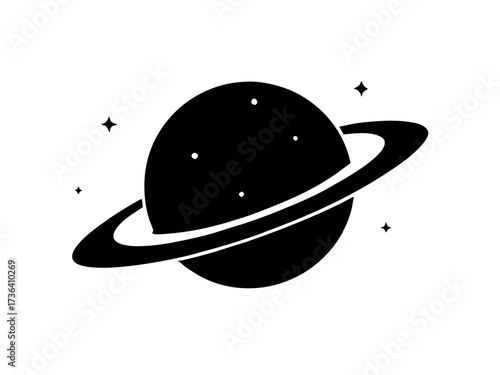 saturn with sparkle silhouette vector,Cosmos and planet vector 