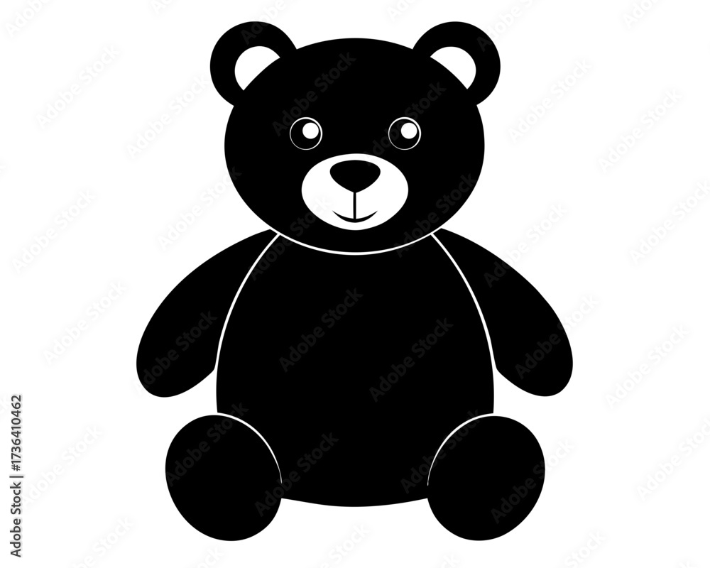Naklejka premium teddy bear silhouette ,baby teddy bear icon