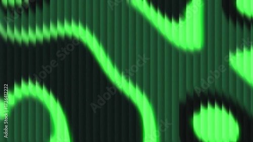 Green and black abstract fractal glass gradient animation background, pattern of lines, suitable for modern and minimalist designs, backgrounds, packaging, and web graphics projects.