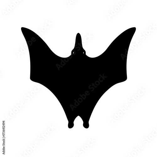Black silhouette of a pterodactyl dinosaur against a white background