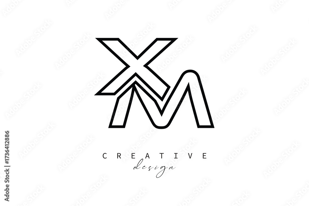 Fototapeta premium XM Creative Monogram Logo Design-Stock Creative Branding Design Concept