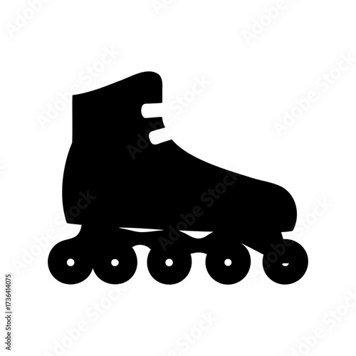 Silhouette of inline skates depicting recreation and sports activities for fitness