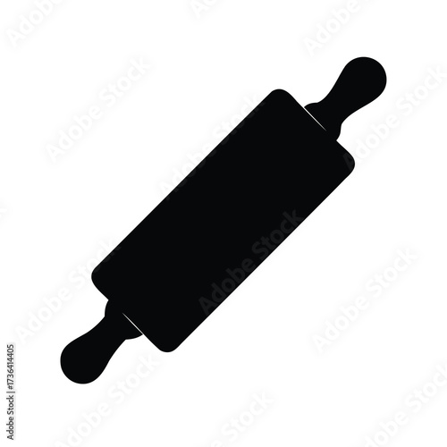 Stylized vector illustration of a traditional rolling pin for baking dough