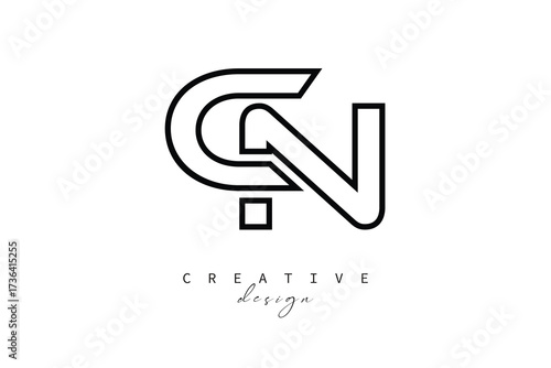 CN Creative Monogram Logo Design-Stock Creative Branding Design Concept