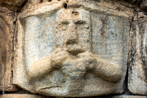 High Romanesque Architecture Corbel Sant Lliser d'Alós d'Isil Church Lerida Spain 12th Century Medieval Capital Detail