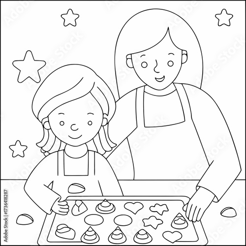 Family Baking Cookies