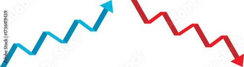 Upward and downward trend arrows illustrating market fluctuations