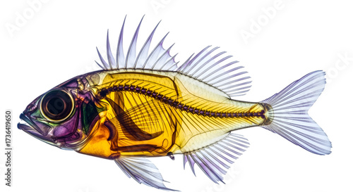 X-ray of a Fish Showing Skeleton and Organs anatomy