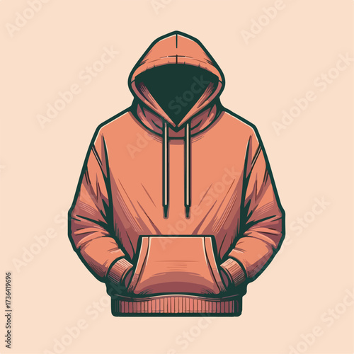 flat illustration vector of cool hoodie