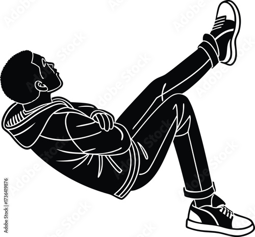 Person relaxing with legs up silhouette