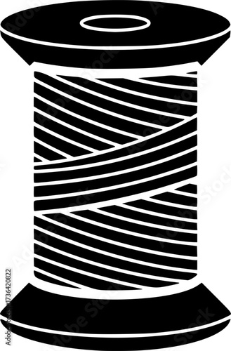 vector black and white spool icon
