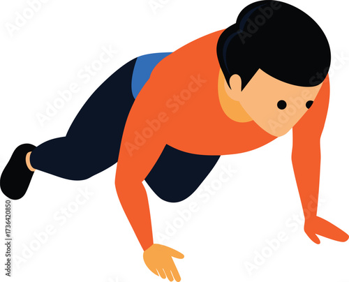 Man performing push up exercise silhouette