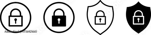 Security icons featuring padlocks and shields