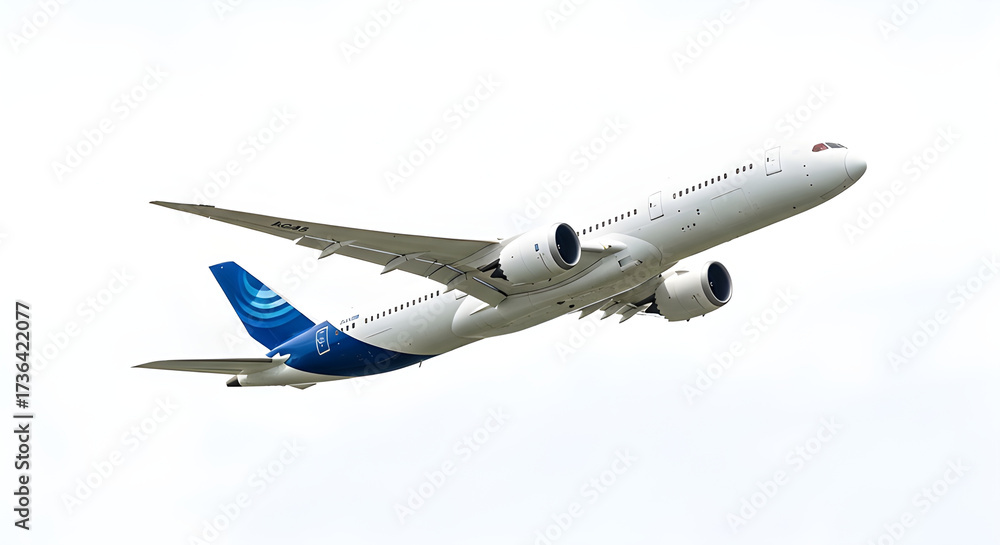 Obraz premium A modern aircraft gracefully taking off against a bright sky