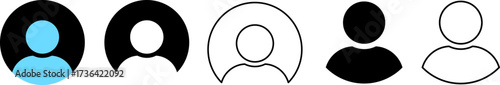 Set of stylized human silhouette icons in various designs