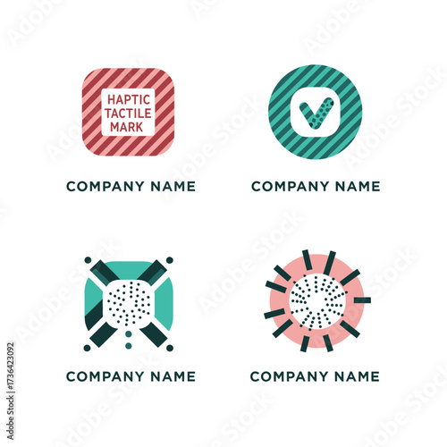 Collection of Four Abstract Geometric Logo Design Templates.