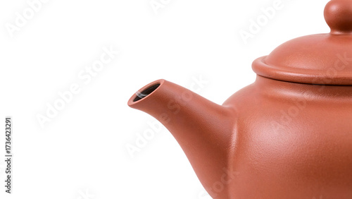 Wallpaper Mural Closeup of traditional clay teapot spout and lid on the transparent background highlighting smooth texture and classic design Torontodigital.ca