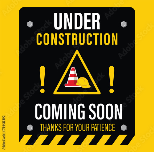Coming soon, Under construction, sign vector