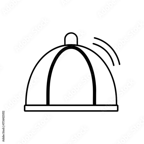Illustration of a ringing service bell icon silhouette