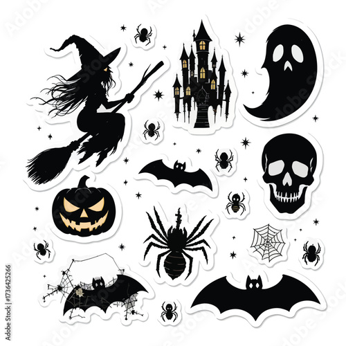 set of halloween elements