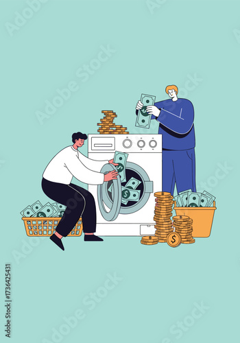 Criminals use a washing machine to clean illegal money.