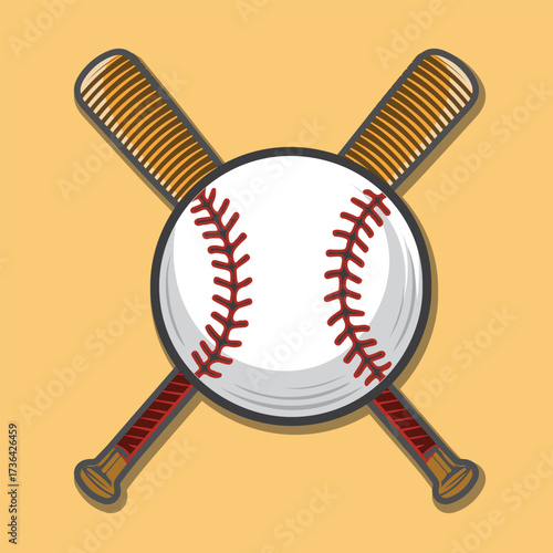 Softball sport witha a white ball make cross vintage design