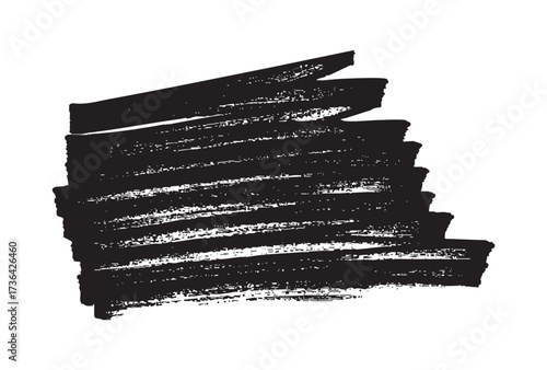 Hand-drawn black marker scribble. Grunge highlight texture isolated on a white background for design elements.
