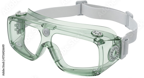 Isolated safety goggles with an adjustable strap for secure eye protection at work or home