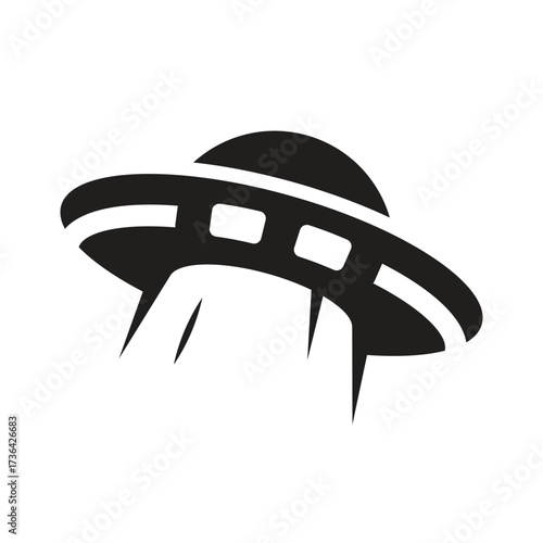 Classic Flying Saucer UFO Silhouette
