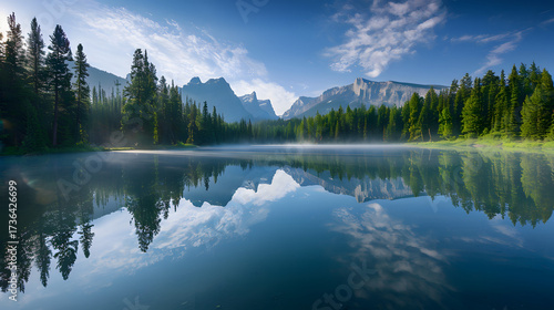 Canadian Rockies: Majestic Mountain Range Stretching Across Alberta & British Columbia, Canada—Featuring Snow-Capped Peaks, Glacial Lakes (Lake Louise, Moraine Lake), Pine Forests, and National Parks 