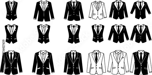 vector tuxedo jacket symbols
