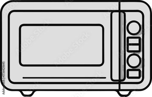 Minimalist line art of a microwave oven 2