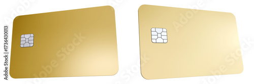 Golden Credit Card Rendered in 3D on a Transparent Background