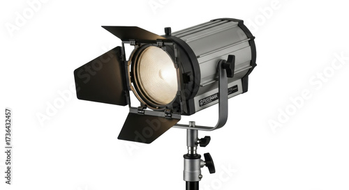 Canvastavla Isolated Fresnel tungsten light, barn doors, yoke mount, studio equipment lighti