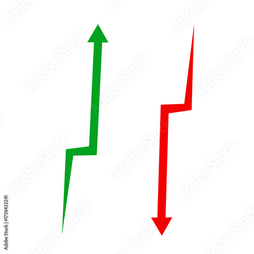 red and green arrows