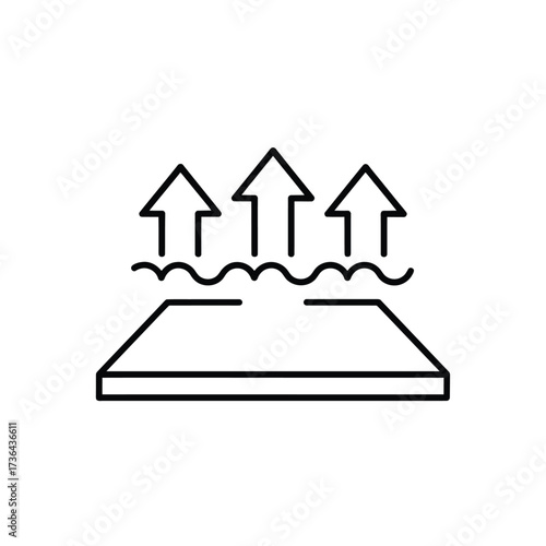 Icon representing breathability and ventilation of a surface