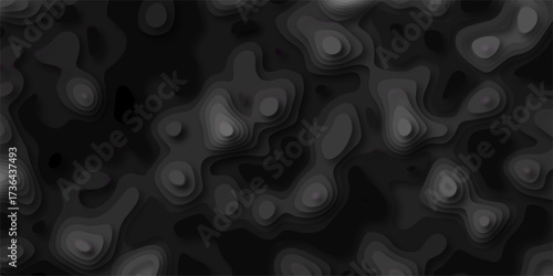 3D Papercut Stylized White Topographic Contour Scheme and Terrain. Geographic mountain terrain. Topographic canyon geometric map relief texture with curved layers and shadow.	