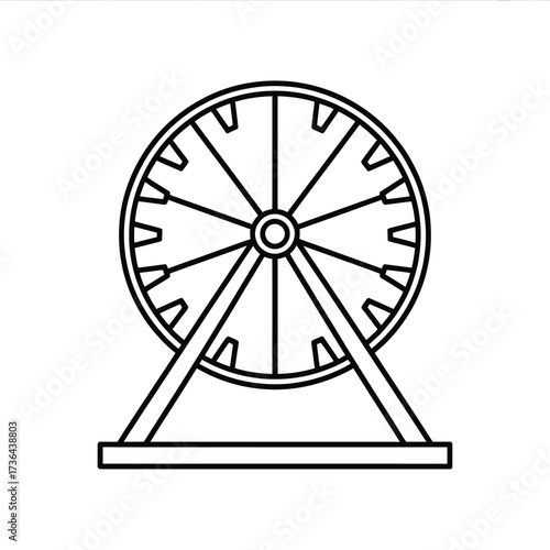 Simple outline drawing of a ferris wheel amusement ride