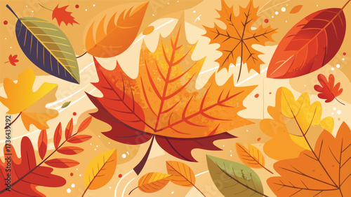Vibrant autumn leaves in a cascade of fall foliage colors vector