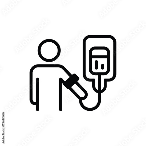 Medical infusion icon of a patient receiving iv therapy