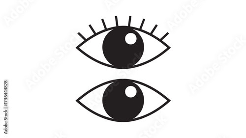 Eye icon set minimalist flat vector design simple graphic element for web and mobile apps