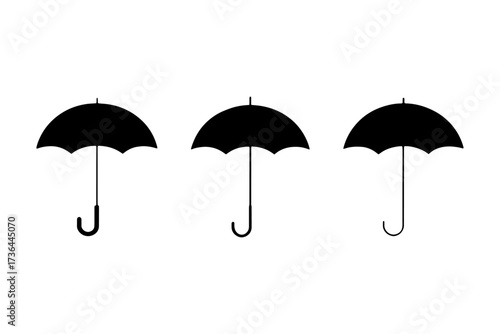  silhouette of umbrella for rain weather protection 
