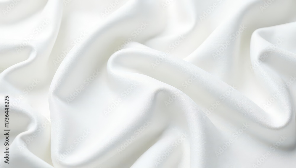 Obraz premium Crisp white linen, seamless texture Close-up detail , high resolution, white, wrinkle