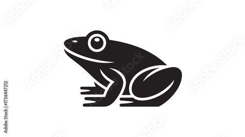 Simple frog icon minimalist vector illustration isolated on white background for app and web design