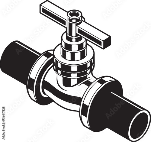 Chrome Faucet Water Control Valve