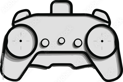 Minimalist single line outline of a drone remote controller 3