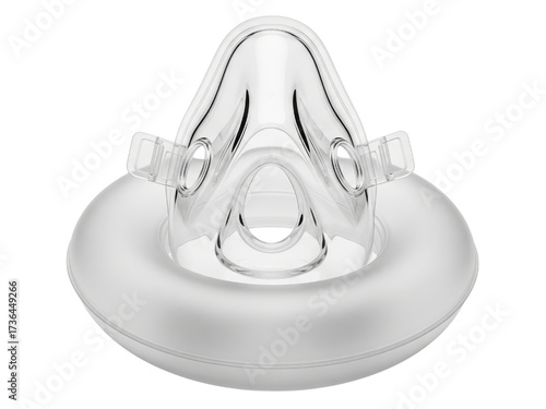 Full face mask for sleep apnea therapy treatment device on a transparent background