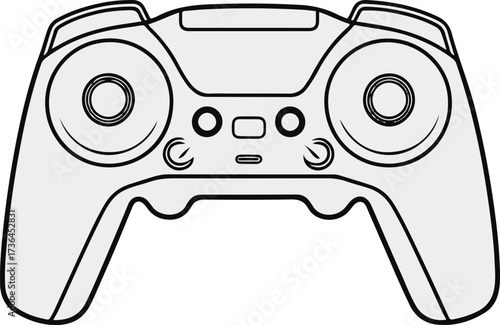 Minimalist single line outline of a drone remote controller