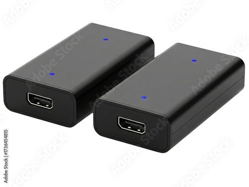 Video signal transmitter and receiver set for long-range connection on a transparent background