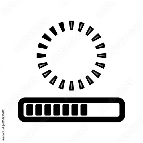 Loading icon. Loading circle icon. Buffer or preloader loader isolated on transparent background. Download or upload progress related icon. Simple web download. Vector illustration.